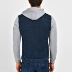 Denim Shirt Vest Jacket // Navy Blue (S)