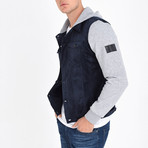 Shirt Vest Jacket // Navy Blue (L)
