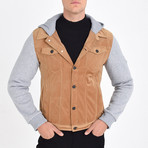 Shirt Vest Jacket // Tan (L)