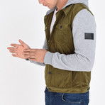 Shirt Vest Jacket // Olive Green (L)