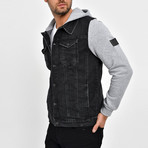 Denim Shirt Vest Jacket // Black (XL)