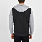 Denim Shirt Vest Jacket // Black (S)