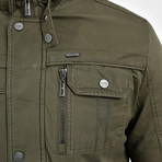 Twill Motto Jacket // Olive Green (XL)