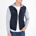 Shirt Vest Jacket // Navy Blue (S)