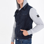 Shirt Vest Jacket // Navy Blue (XL)