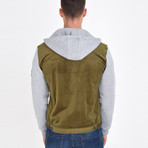 Shirt Vest Jacket // Olive Green (L)