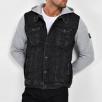 Denim Shirt Vest Jacket // Black (XL)