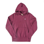 Reverse Weave Pullover Hoodie // Cranberry Mauve (M)