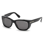 Men's FT0441-01A-56 Carson Sunglasses // Shiny Black + Gray