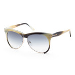 Women's FT0365-60B-59 Leona Sunglasses // Beige Horn + Smoke Gradient