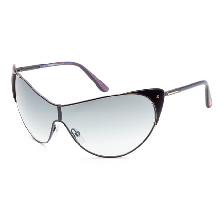 Women's FT0364-01B Vanda Sunglasses // Shiny Black + Gray Gradient