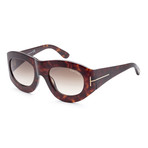 Women's FT0403-56B-53 Mila Sunglasses // Dark Havana + Gray Gradient
