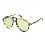 Men's FT0645-56N-57 Lennon Sunglasses // Havana + Green
