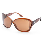 Women's FT0427-48J-62 Julianne Sunglasses // Shiny Dark Brown + Brown