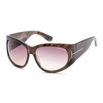 Women's FT0404-50B-61 Felicity Sunglasses // Dark Brown + Brown Gradient