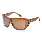 Women's FT0402-48E-62 Sedgewick Sunglasses // Shiny Dark Brown + Brown