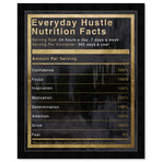 Hustle Nutrition Facts (32"H x 26"W x 0.5"D)