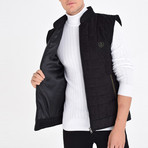 Quilted Textured Vest // Black (M)