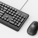 Azio Antimicrobial Series // USB Keyboard + Mouse Combo // Waterproof IP67