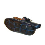 Hand Finish Bow Tie Driving Shoe // Blue (US: 9)