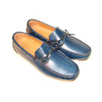 Hand Finish Bow Tie Driving Shoe // Blue (US: 9)