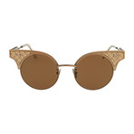 Women's Round Sunglasses // Bronze + Brown