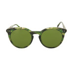 Women's Round Sunglasses // Green + Gold