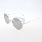 Women's 0177 Round Cat Eye Sunglasses // White