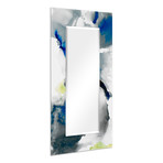 Ephemeral Rectangular Beveled Mirror // Free Floating Printed Tempered Art Glass