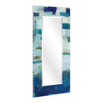 Crore I Rectangular Beveled Mirror // Free Floating Printed Tempered Art Glass