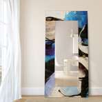 Motivos Rectangular Beveled Mirror // Free Floating Printed Tempered Art Glass