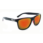 Unisex Hobnob Polarized Sunglasses // Shiny Crystal Black + Red