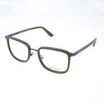 Men's ET2103 335 Optical Frames // Khaki + Violet