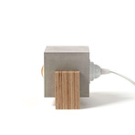 Decorative Square Rustic Table Lamp // Gray