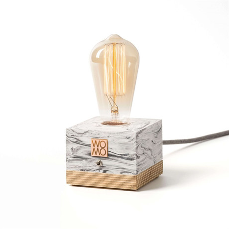 Marble Textured Table Lamp // Light Gray
