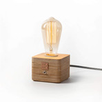 Wooden Table Lamp // Yellow