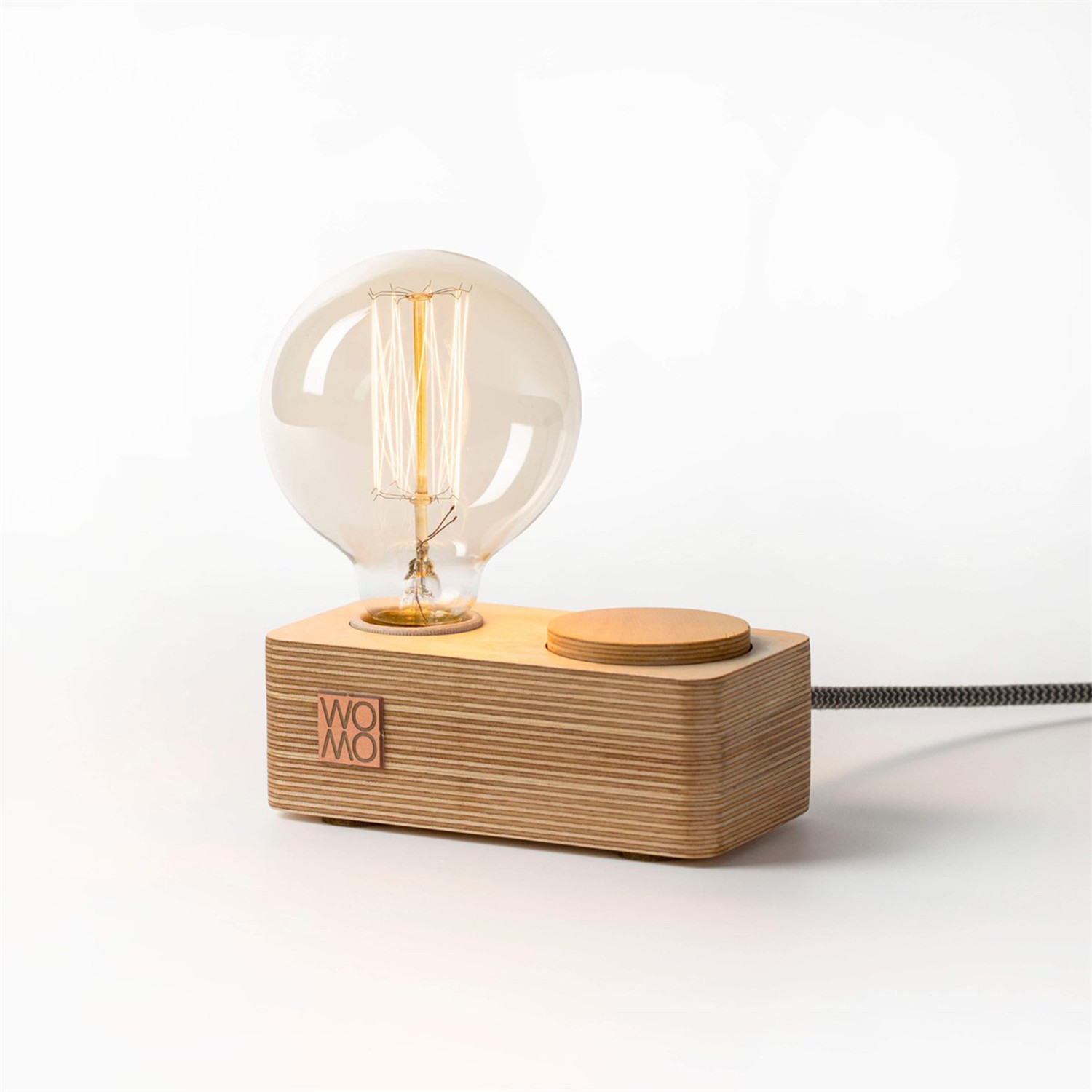 Wooden Table Lamp + Dimmer // Natural Wood - Woom Lighting - Touch of