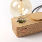 Wooden Table Lamp + Dimmer // Natural Wood