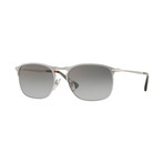 Men's Polarized Sunglasses // Matte Silver + Gray Gradient