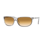 Men's Sunglasses // Gray Transparent + Brown Gradient