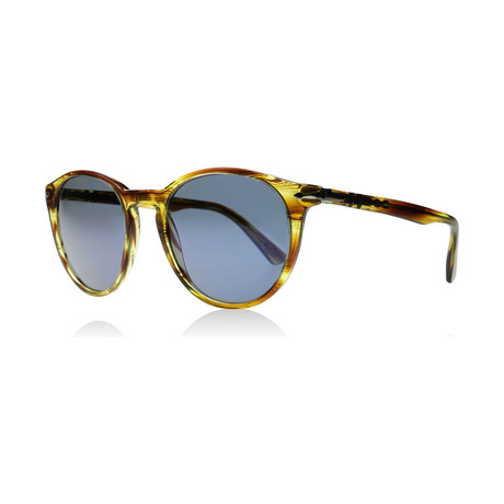 Men's Sunglasses // Striped Brown + Blue