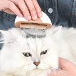 Lynx // 2-in-1 Travel Connecting Grooming Pet Comb + Deshedder // Large (Brown)