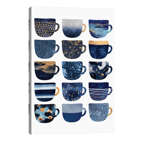 Pretty Blue Coffee Cups I // Elisabeth Fredriksson (26"W x 40"H x 1.5"D)