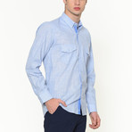 Milo Button-Up Shirt // Blue (Small)