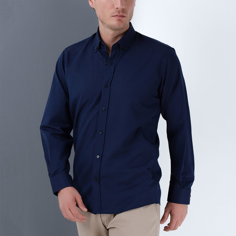 Luke Button Up Shirt // Blue (Small)