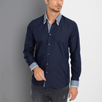 Aiden Button-Up Shirt // Dark Blue (Small)
