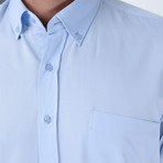 Front Pocket Button Up Shirt // Light Blue (XL)