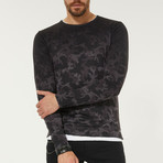 Lightweight Camo Print Sweater // Black (XS)