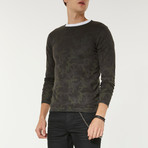 Lightweight Camo Print Sweater // Green (M)