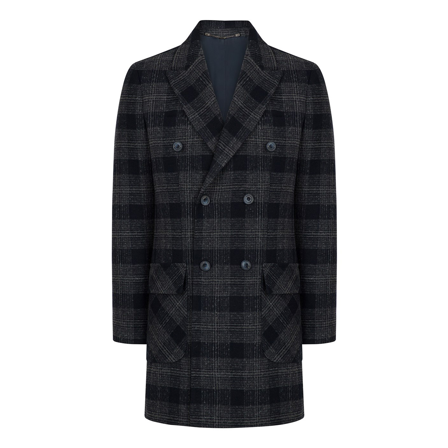 Double Breasted Wool Blend Car Coat // Navy Blue (2XL) - AVVA - Touch ...